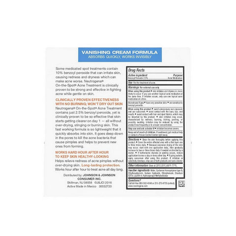 Neutrogena, On-The-Spot Acne Treatment Vanishing Cream Formula, 0.75 oz