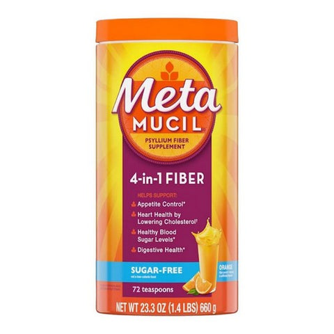 Metamucil, 4-In-1 Fiber Powder Orange, 72 Tablespoons