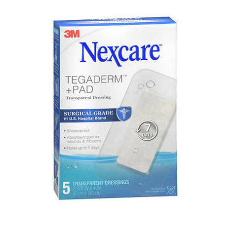 Nexcare, Tegaderm + Pad Transparent Dressings, 5 Each