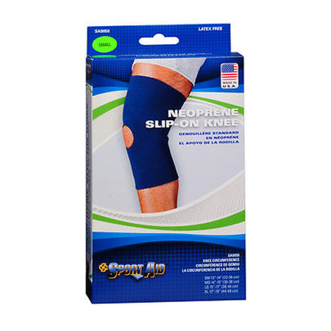 Sport Aid, Knee Brace Sleeve Open Patella Neoprene Blue Sportaid, Small 13 X 14 Inches 1 each