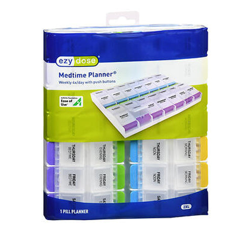 Ezy Dose, Weekly 4X/Day With Push-Buttons Medtime Planner 2Xl, 1 Each