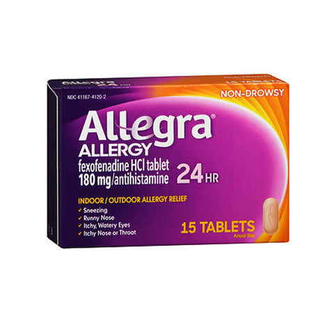 Allegra, Adult 24 Hour Allergy Relief, 15 tabs