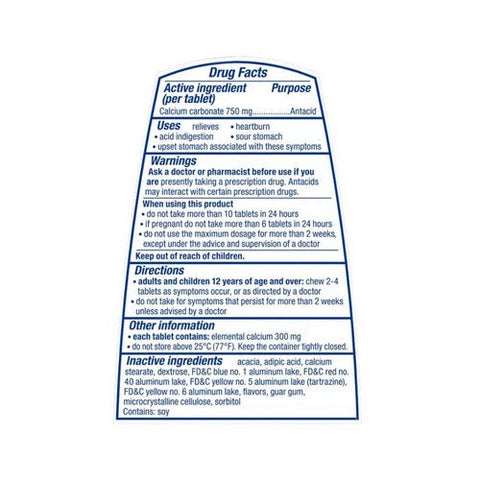 Tums, Smoothies Extra Strength Antacid Chewable Tablets Assorted Fruit, 60 Count Tums
