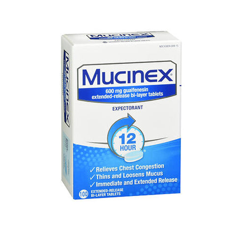 Mucinex, Extended-Release Bi-Layer, 600 mg, 100 tabs