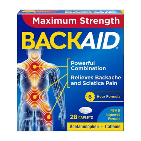 Backaid, Maximum Strength Back Relief Pills, 28 tabs