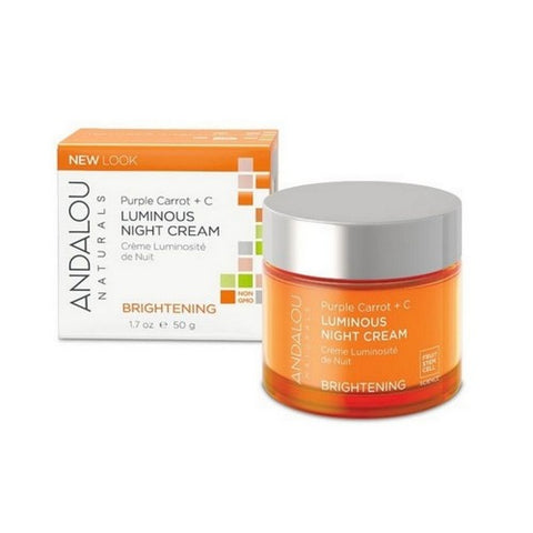 Andalou Naturals, Luminous Night Cream, Purple Carrot Plus C, 1.7 oz