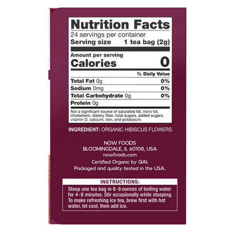 Now Foods, Organically Hip Hibiscus Tea, 24 bags