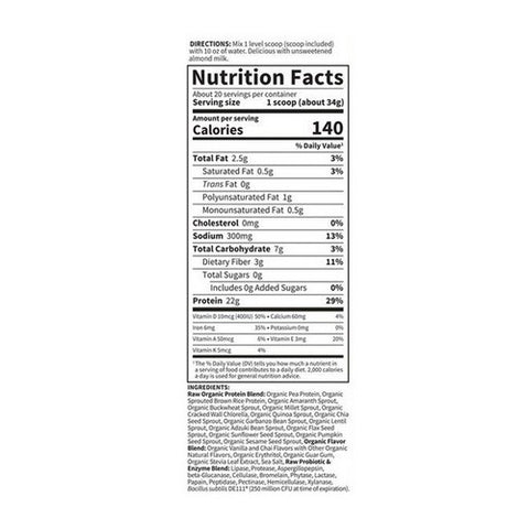 Garden of Life, Garden Of Life Raw Protein - Real Raw Vanilla Spiced Chai, 630 Grams