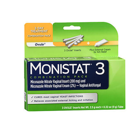 3 Vaginal Antifungal Cure & Itch Relief 3 Each by Monistat