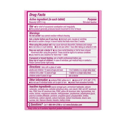 Dulcolax, Pink Laxative Comfort Coated Tablets, 5 mg, 25 Count Dulcolax