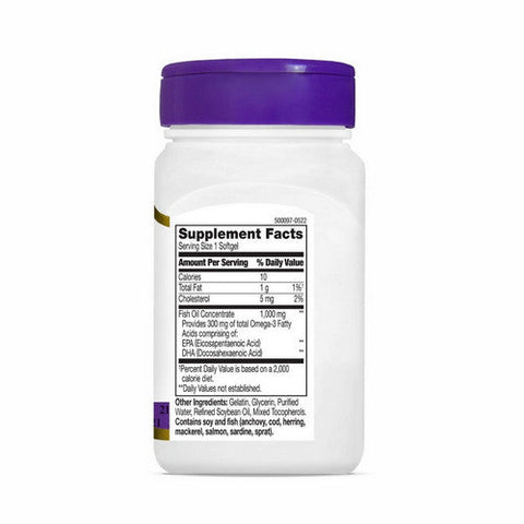 21st Century, Fish Oil, 1000 Mg, 60 Softgels