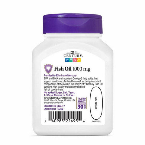 21st Century, Fish Oil, 1000 Mg, 60 Softgels