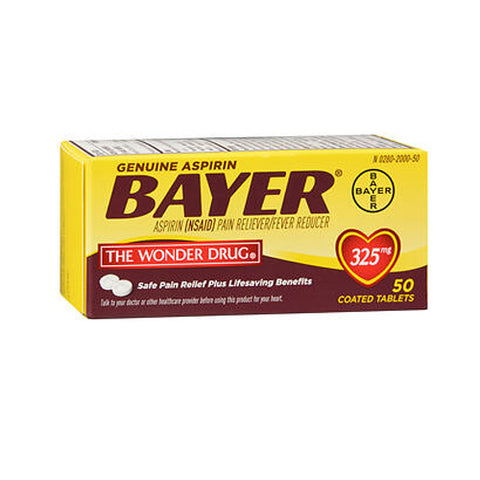 Bayer, Genuine Aspirin, 325Mg, 50 tabs