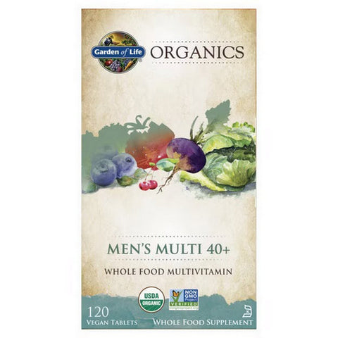 Garden of Life, Organics Mens 40 Plus Multi, 120 Tabs