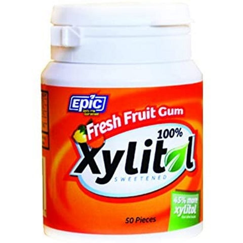 Epic Dental, Xylitol Gum Sugar-Free Fresh Fruit, Fresh Fruit 50 Pc