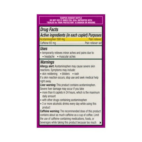 Novartis Consm Hlth Inc, Excedrin Tension Headache Caplets, 24 Caps