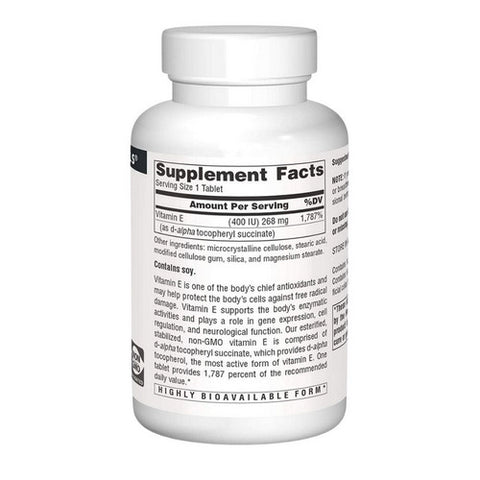 Source Naturals, Vitamin E  Non-GMO, 400 IU, 120 Tabs