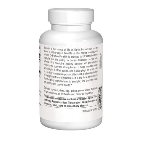 Source Naturals, Vitamin D-3, 2,000 IU, 400 Caps