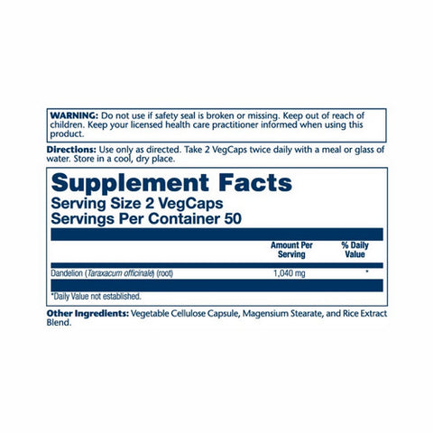 Solaray, Dandelion, 520 mg, 180 Caps
