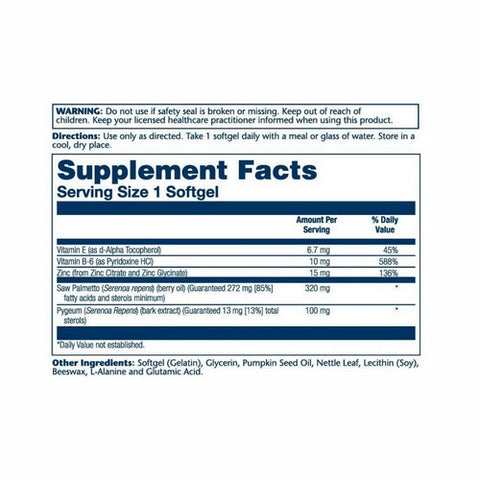 Solaray, Saw Palmetto and Pygeum, 30 Softgels