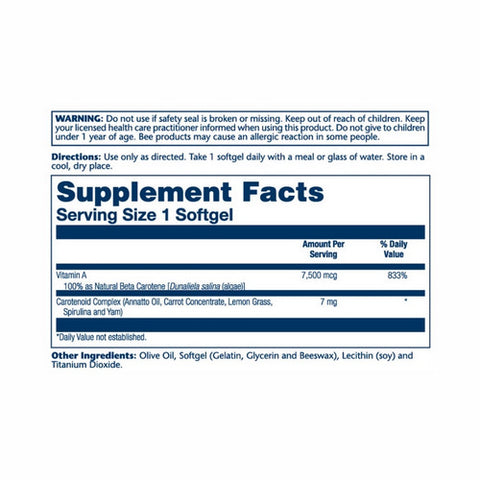 Solaray, Plant Source Food Carotene, 25,000 IU, 200 Softgels
