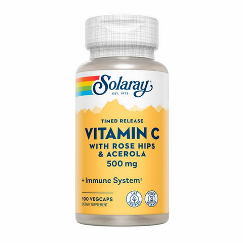 Solaray, Vitamin C With Rose Hips & Acerola, 500 mg, 100 Caps