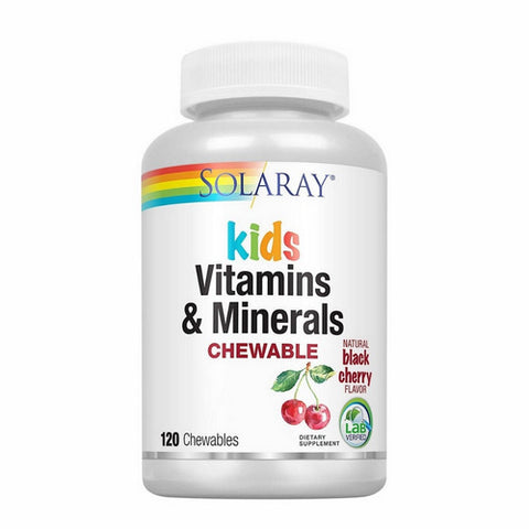 Solaray, Kids Vitamins & Minerals Chewable Natural Black Cherry, 120 Chews