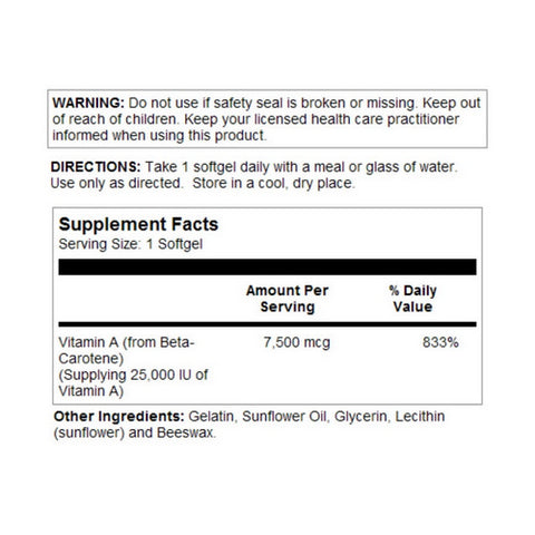 Kal, Beta Carotene, 25,000 IU, 100 Softgels