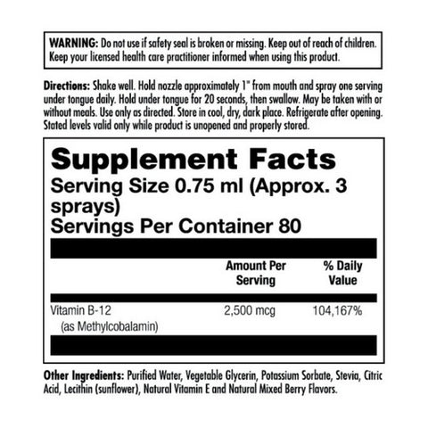 Kal, B-12 Methylcobalamin ActivSpray, 2,500 mcg, 2 oz