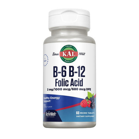 Kal, B-6 & B-12 Folic Acid ActivMelt, 60 Tabs
