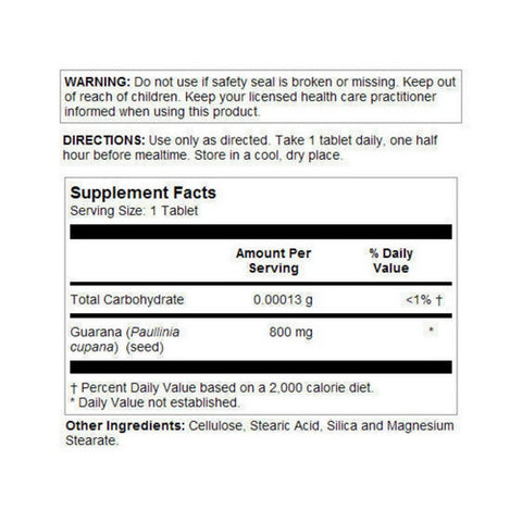 Kal, Guarana, 800 Mg, 120 Tabs