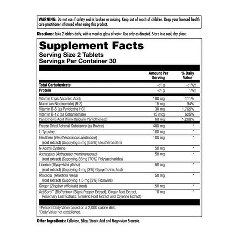Kal, Adrenal Vitality, 60 Tabs