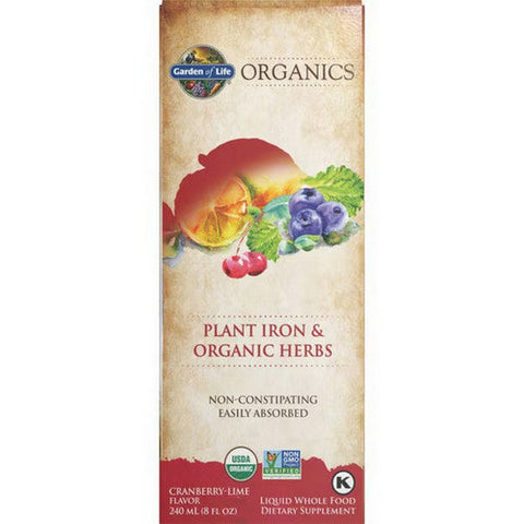 Garden of Life, Plant Iron & Organic Herbs, Cranberry-Lime 8 oz Garden of Life