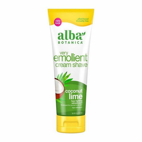 Alba Botanica, Coconut Lime Moisturizing Cream Shave, Coconut Lime Original Formula 8 Oz