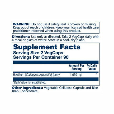 Solaray, Hawthorn, 525 mg, 180 Veg Caps