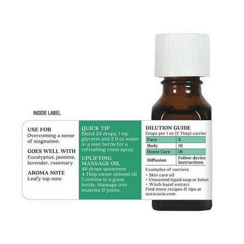 Aura Cacia, Essential Oil Spearmint, (mentha spicata) 0.5 Fl Oz