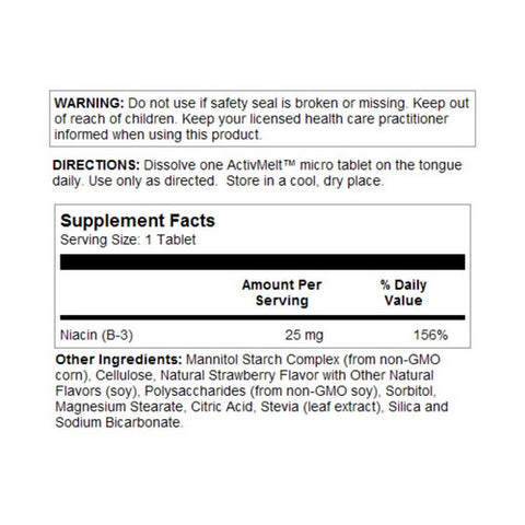 Kal, Niacin ActivMelt Strawberry, 200 Count