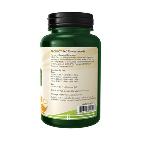 Now Foods, Pets Allergy, 75 Tabs