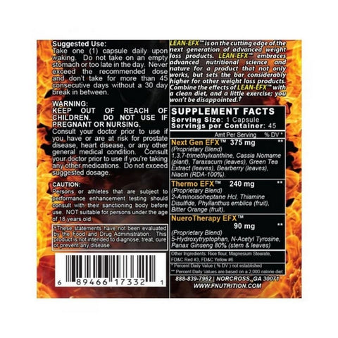 Formutech Nutrition, Lean EFX Classic DMAA, 45 Caps