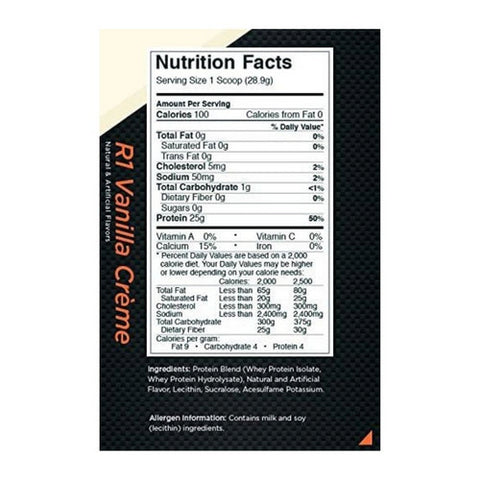 Rule 1, R1 Protein Isolate, Vanilla Creme 9.66lbs
