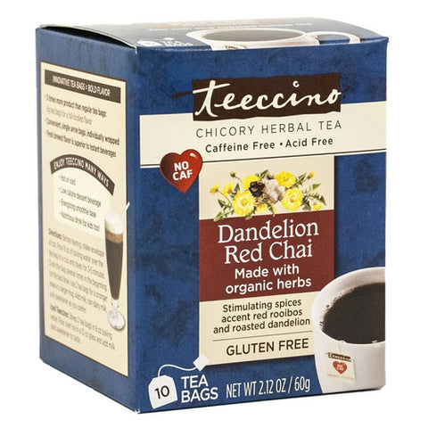 Teeccino, Oganic Dandelion Red Chia, 10 Bag Teeccino