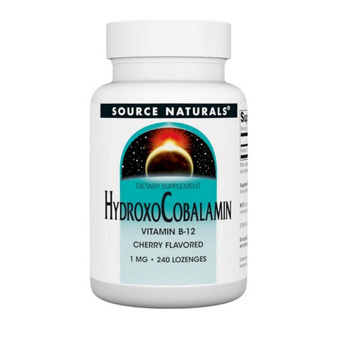 Source Naturals, HydroxoCobalamin Vitamin B-12 Cherry, 1 mg, 240 L  Ozenges