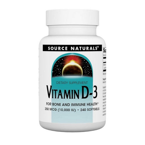 Source Naturals, Vitamin D-3, 10000 IU, 240 Softgels