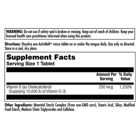 Kal, Ultra D-3 10000 IU ActivMelt, 90 Count