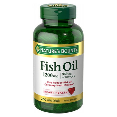 Nature's Bounty, Fish Oil, 1200 mg, 12 X 200 Coated Softgels