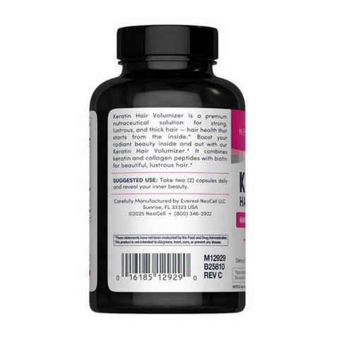 Neocell Laboratories, Keratin Hair Volumiser Plus Collagen Peptides, 60 Caps