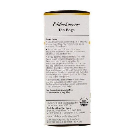 Celebration Herbals, Organic Elderberries Tea, 24 Bags