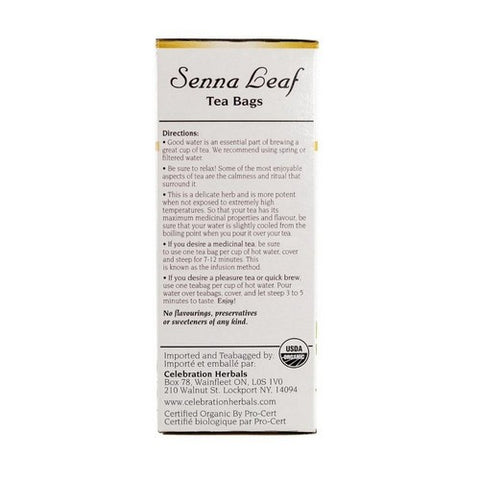 Celebration Herbals, Organic Senna Leaf Tea, 24 Bags