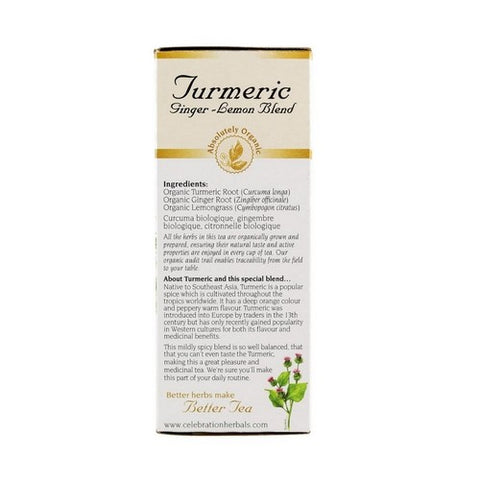 Celebration Herbals, Organic Turmeric Ginger Lemon Tea, 24 Bags