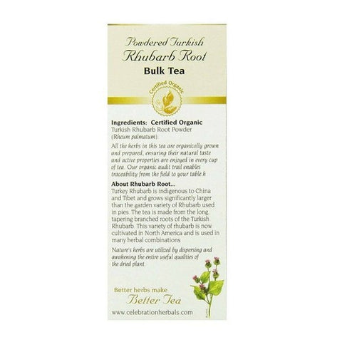 Celebration Herbals, Organic Rhubarb Root Turkish Powder, 94 grams